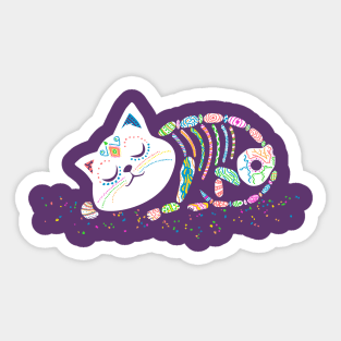 Sleepy Gato De Los Muertos Sticker